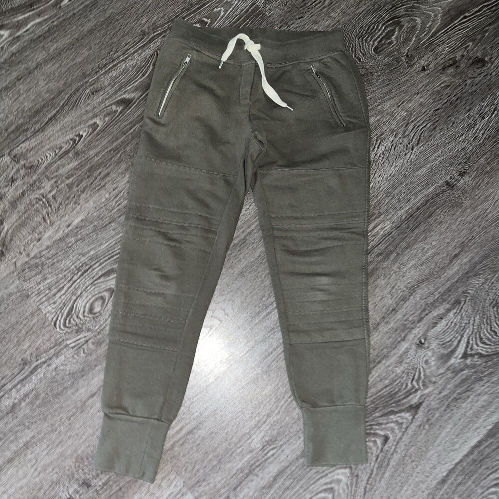 Sincerely Jules Jogger Pants M Olive Green 100% Cotton Cuffed Pockets (AA)b